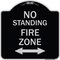 Signmission No Standing Fire Zone W/ Bidirectional Arrow Heavy-Gauge Aluminum Sign, 18" x 18", BS-1818-23587 A-DES-BS-1818-23587 - alternate 1